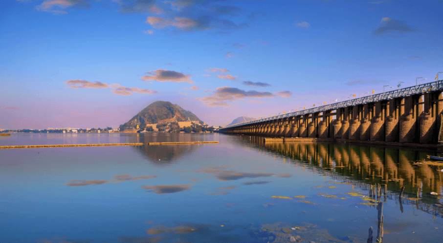 Prakasam Barrage on Krishna River, Vijayawada